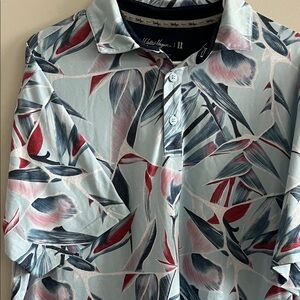 Walter Hagen Blue Design Golf Shirt Large